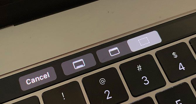 MacBook Pro Touch Bar上的屏幕截图选项
