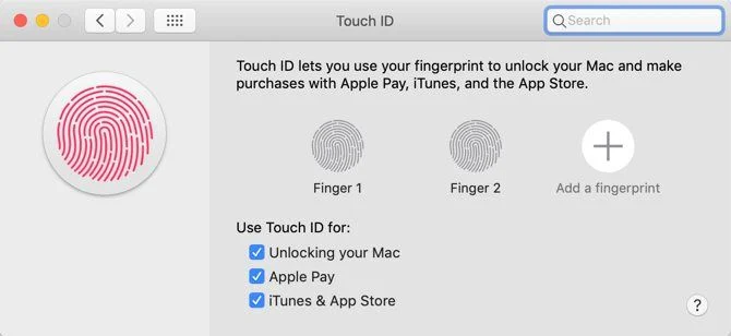 设置MacBook Pro Touch Bar的Touch ID