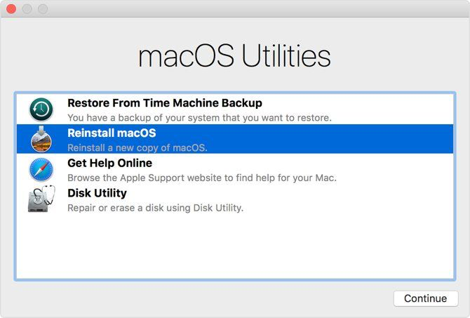 从macOS恢复中重新安装macOS