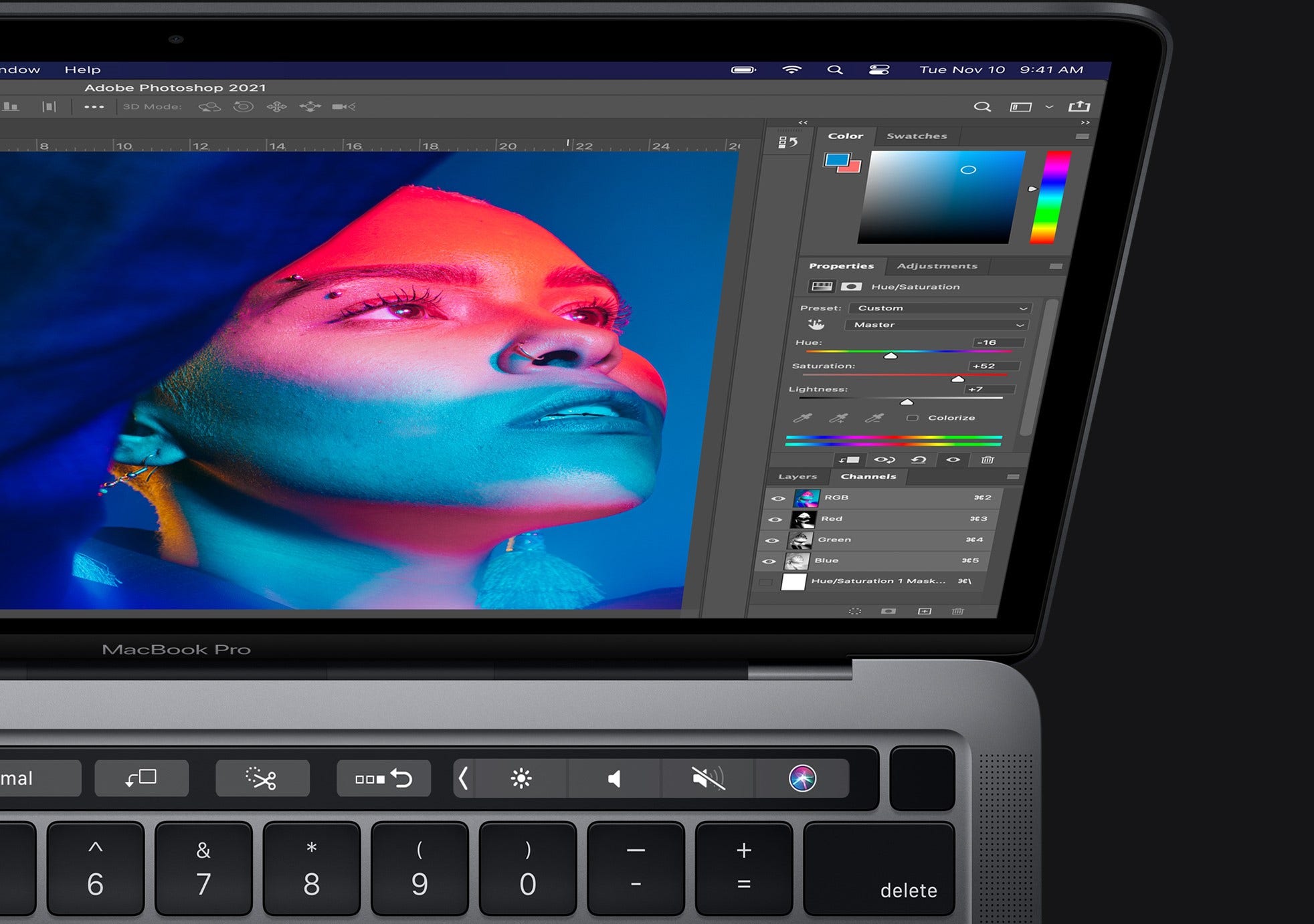 Macbook pro屏幕的照片与photoshop一起打开