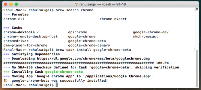 用brew cask安装chrome