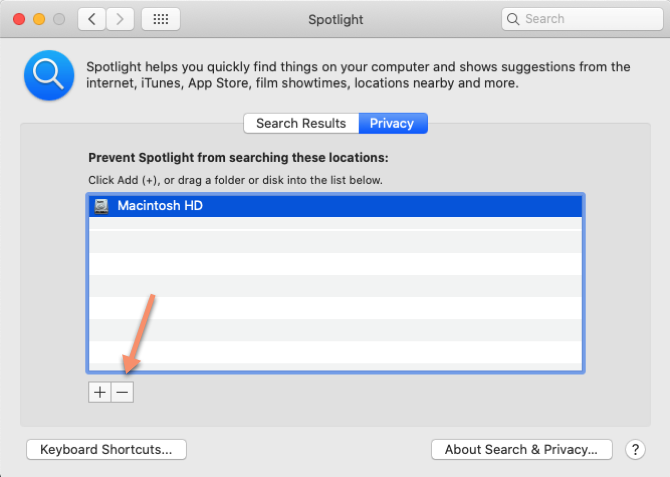 Mac Spotlight重新编制索引更短