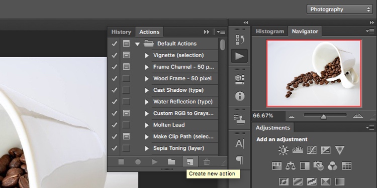 在 Photoshop 中创建新动作