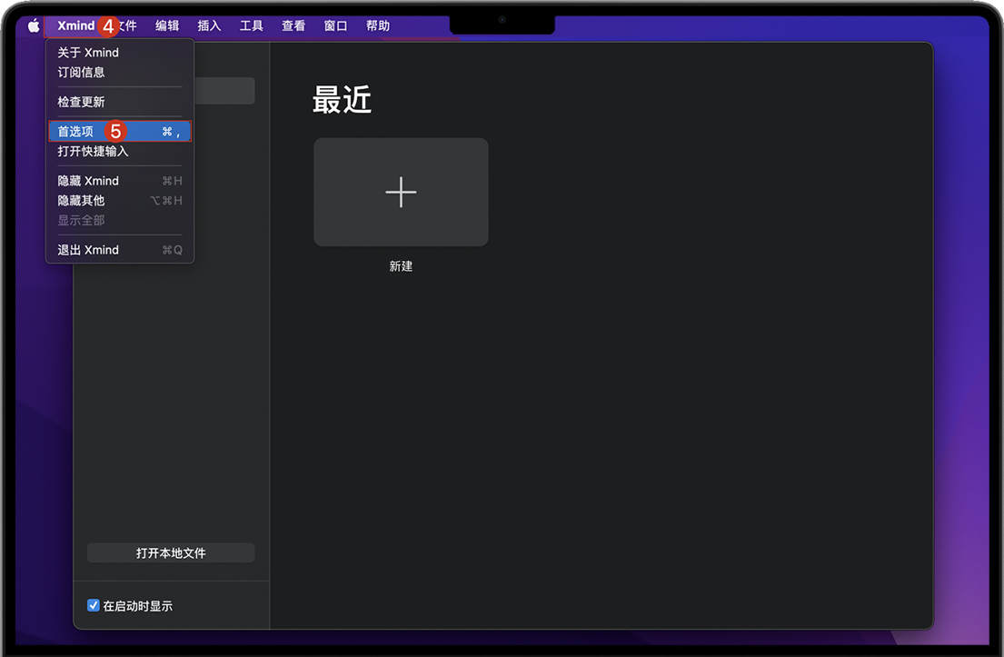 开启Xmind for Mac首选项