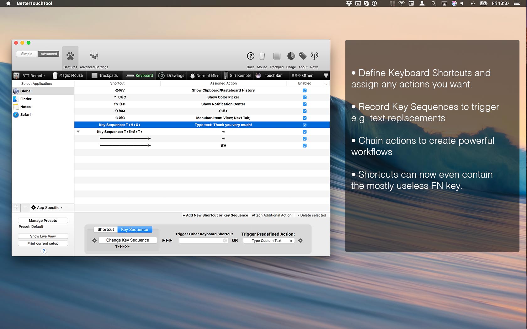 BetterTouchTool for Mac 2.660 自定义多点触控板手势软件