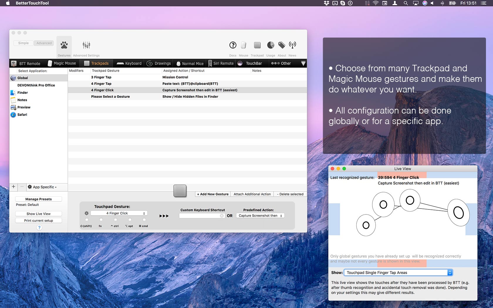 BetterTouchTool for Mac 2.660 自定义多点触控板手势软件