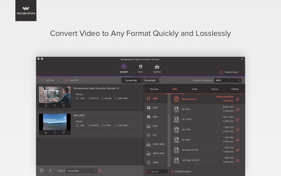 Wondershare Video Converter Ultimate for Mac 10.3.12 视频格式转换工具 中文破解版下载
