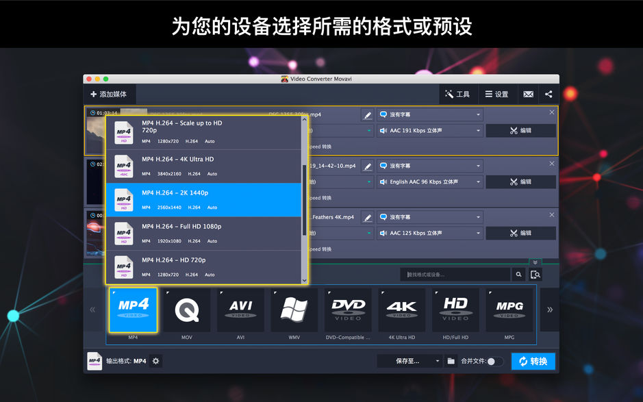 Video Converter Movavi for Mac 19.0.0 视频音频转换器 中文破解版