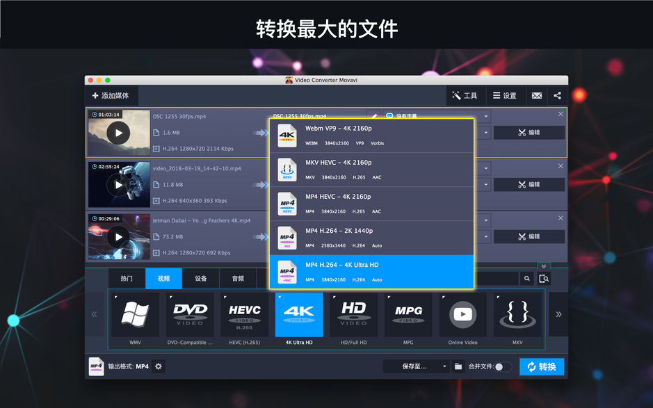 Video Converter Movavi for Mac 19.0.0 视频音频转换器 中文破解版