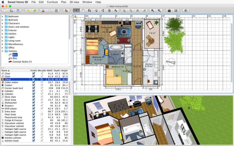 Sweet Home 3D for Mac 6.0.1 室内设计软件中文破解版下载