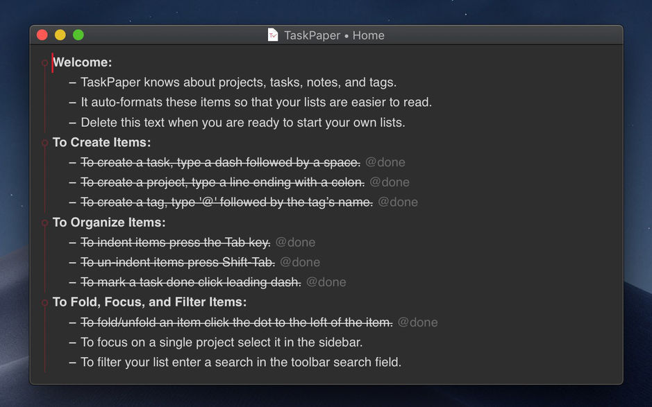 TaskPaper for Mac 3.8.4 纯文本待办事项列表 破解版下载