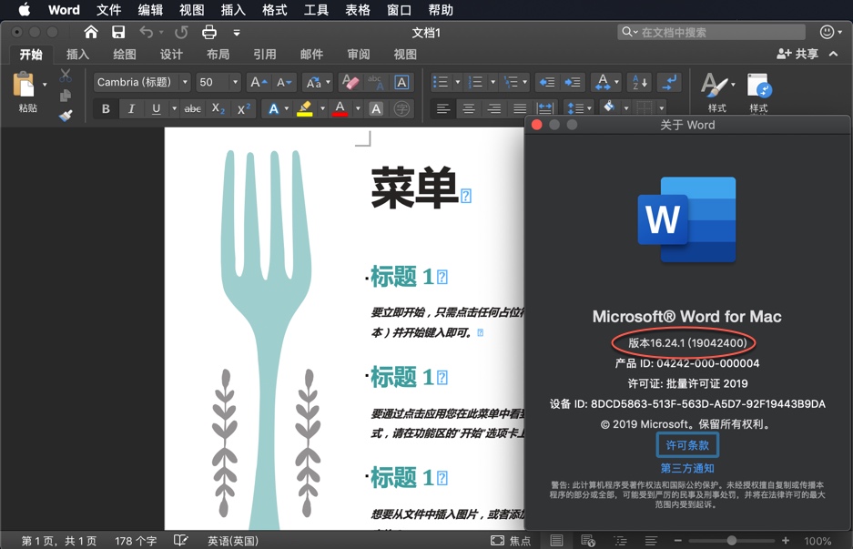 Microsoft Word 2019 for Mac v16.24 办公软件必备 中文破解版下载