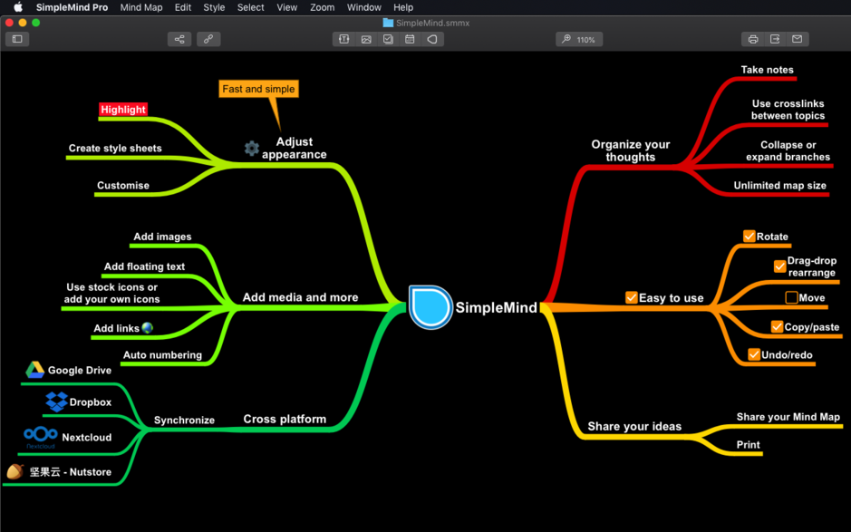 SimpleMind Pro for Mac v1.23.2 头脑风暴 思维导图 中文破解版