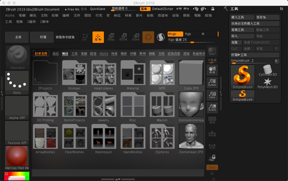 ZBrush 2019 for Mac 数字雕刻和绘画软件 中文破解版下载