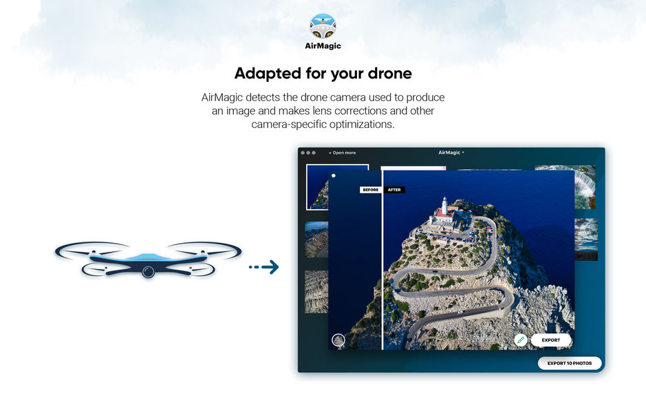AirMagic for Mac v1.0.0 人工智能无人机照片增强工具 中文破解版