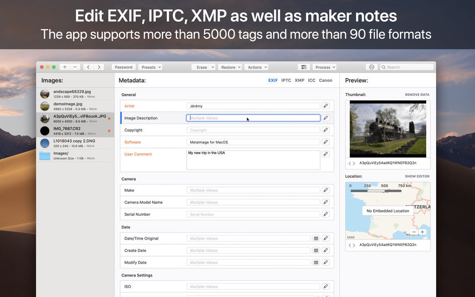 MetaImage for Mac 1.5.0 编辑图像的元数据 中文破解版下载