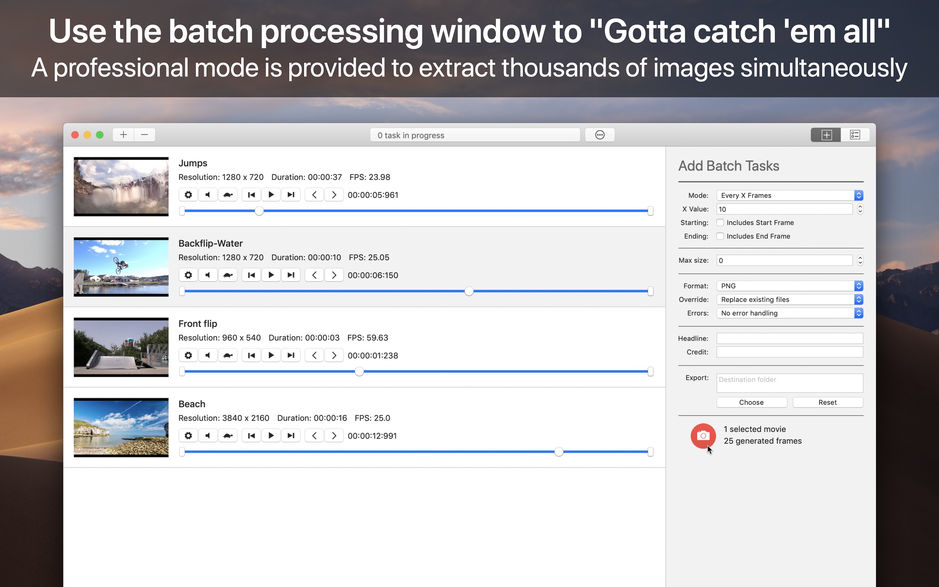 SnapMotion for Mac 4.3.0 从视频中提取无损截图 破解版下载