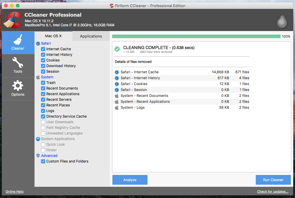 CCleaner Pro for Mac 1.16 系统优化清理工具 破解专业版下载