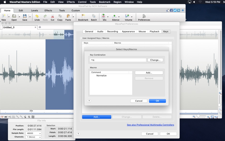 NCH WavePad Mater for Mac v9.29 音频和音乐编辑器 破解版下载