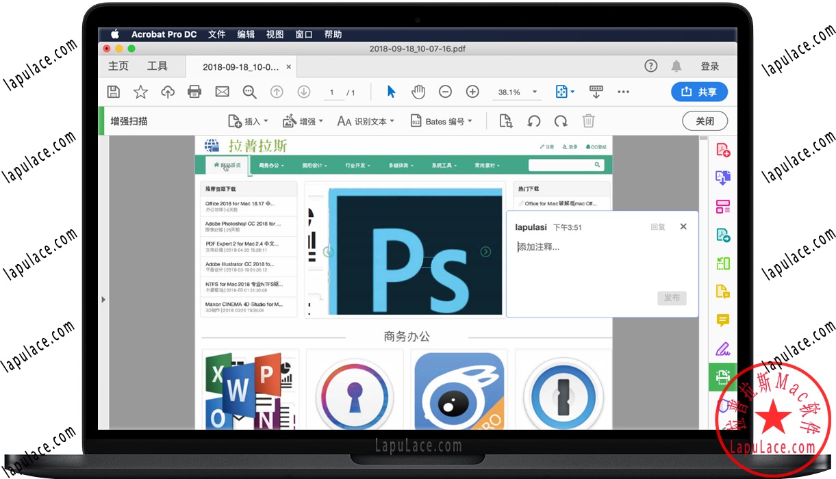 Adobe Acrobat Pro DC Mac版 v2019.021.20058 PDF转换Word PPT Excel格式和编辑程序